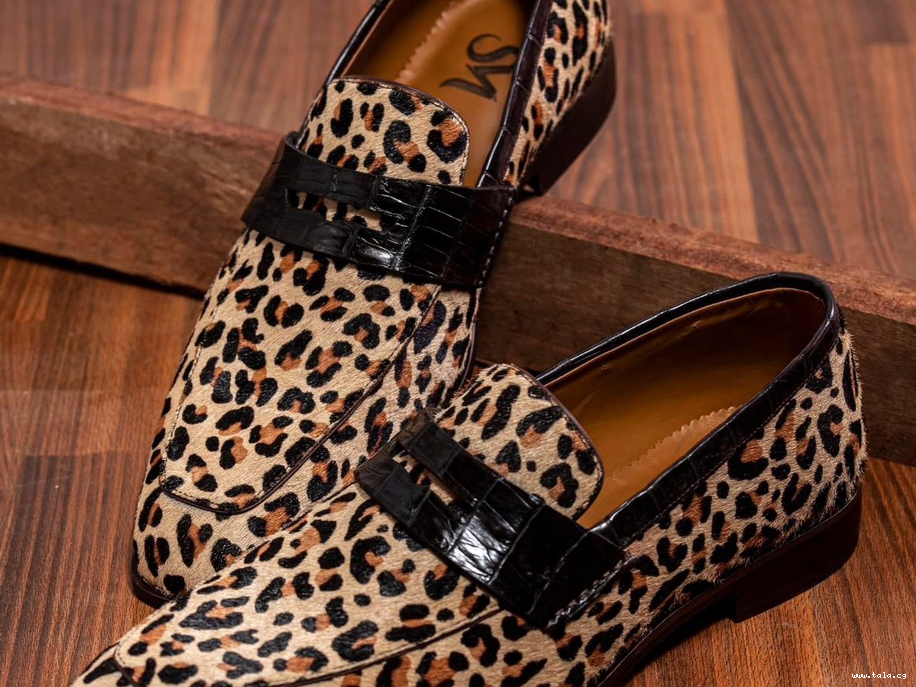 Chaussures en peau naturelle de panthère SM